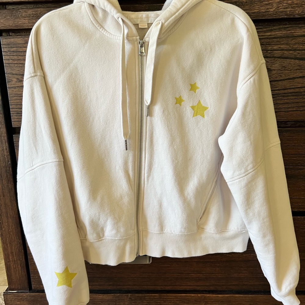 Spiritual Gangster White Hoodie with Yellow Stars